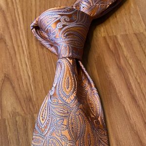 Michael Kors Men's Orange blue paisley 57” Tie